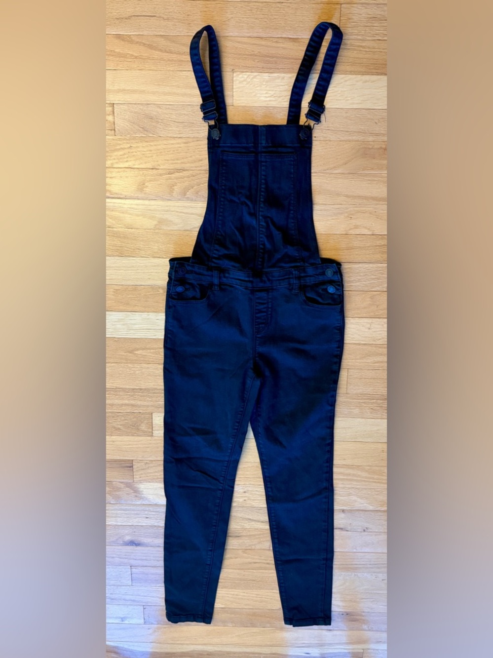 PACSUN women’s denim bib overalls black stretch size 25